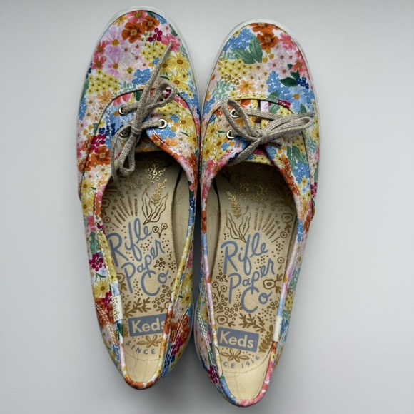 Keds Shoes - KEDS X Rifle Paper Co. Mini Margaux Slip-on Rainbow Floral Shoes Women Sz 9